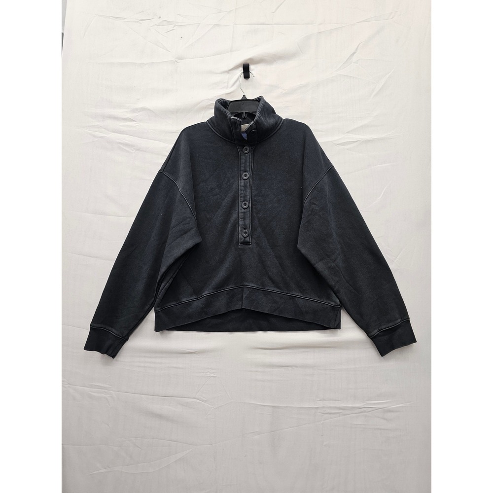 Universal Thread Womens Pullover Sweatshirt Black Cotton Blend Casual Size Large